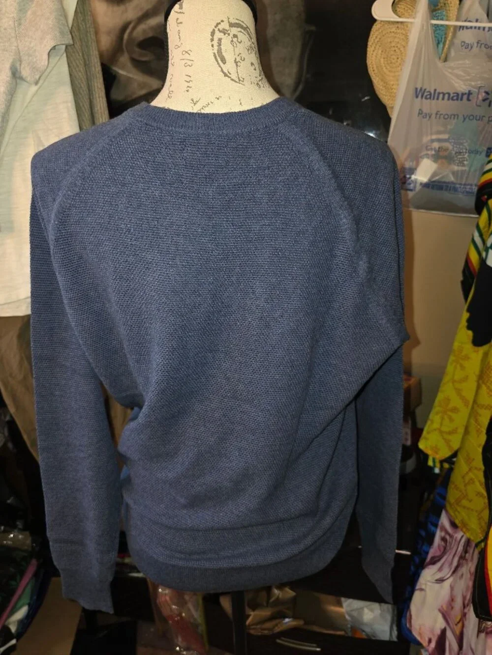J.Crew Blue Cotton Crewneck Sweater Small Lightweight Knit